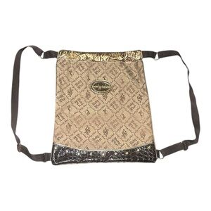 Beige and Brown Drawstring Baby Phat Backpack
